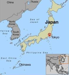 Position de l'île d'Okinawa